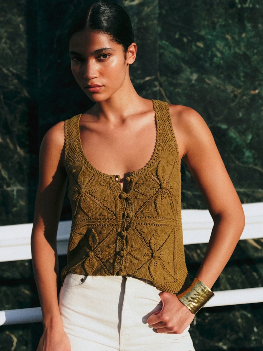 NWOT Sézane Jonas top, olive, size xs